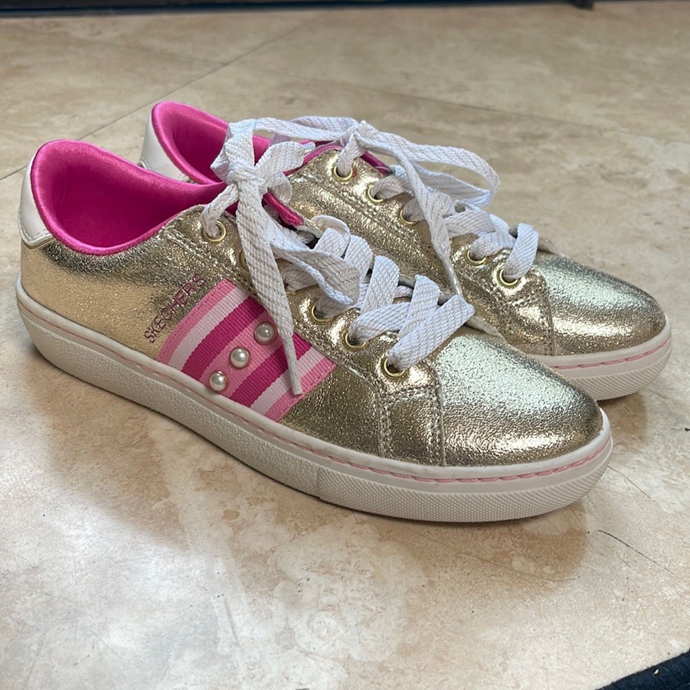 Cute golden sneakers , brand new